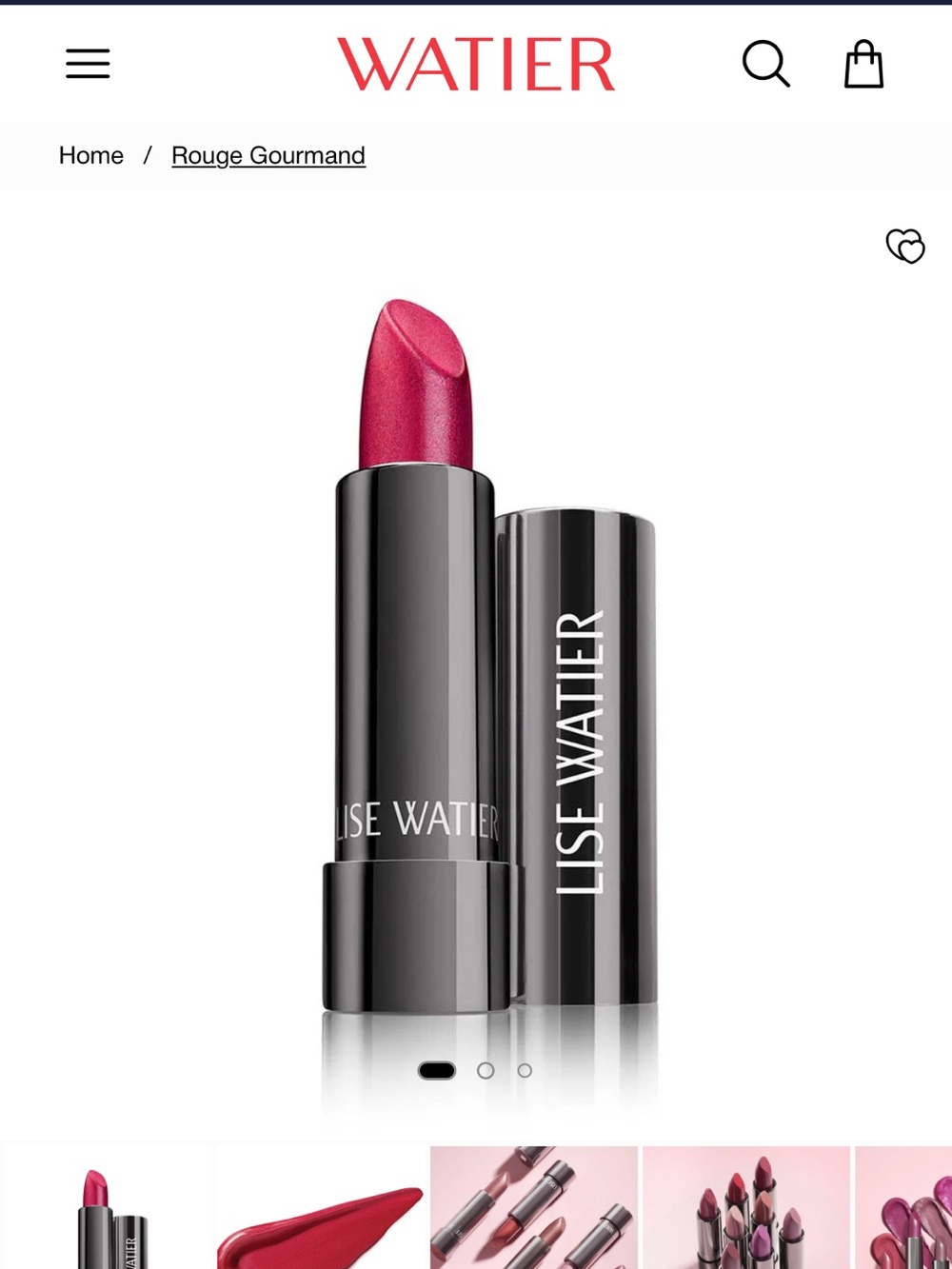 New Lise Watier Rouge Gourmand Lipstick - Grenadine